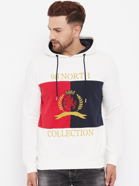 

98 Degree North Men Off White Colourblocked Sweatshirt