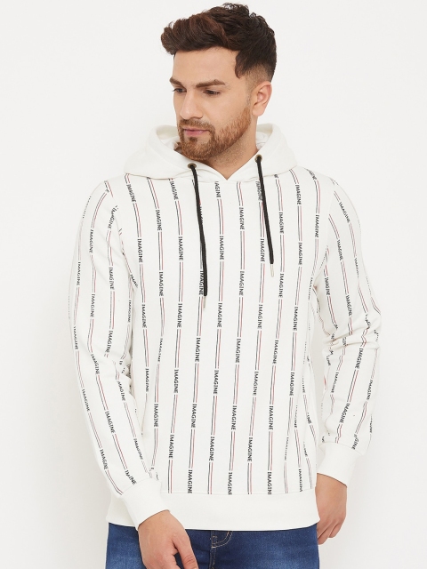 

98 Degree North Men Off White Typography Printed Hooded Sweatshirt