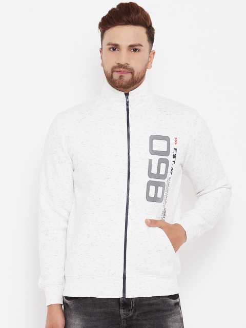

98 Degree North Men White Alphanumeric Printed Sweatshirt