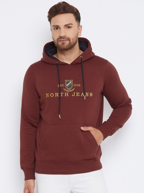 

98 Degree North Men Maroon Typography Printed Sweatshirt