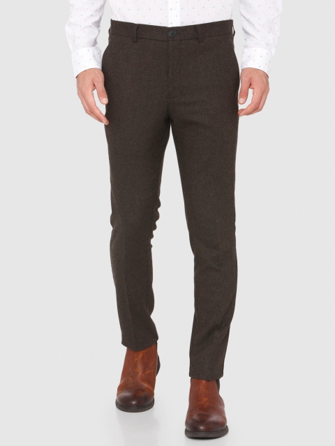

SELECTED Men Brown Solid Slim Fit Formal Trousers