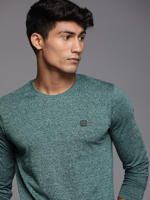 

WROGN Men Teal Blue Slim Fit T-shirt