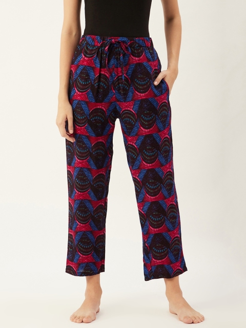 

9teenAGAIN Women Blue & Pink Printed Lounge Pants