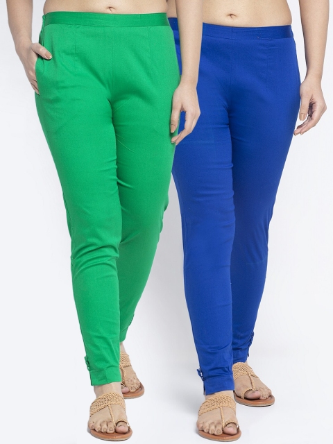 

GRACIT Women Pack Of 2 Easy Wash Trousers, Blue