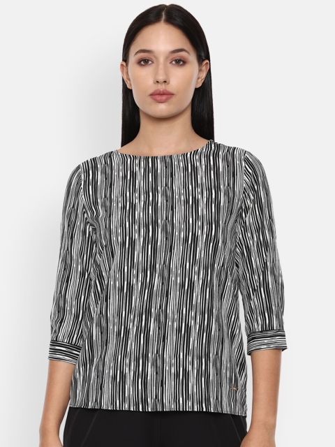 

Van Heusen Woman Grey & Black Printed Top