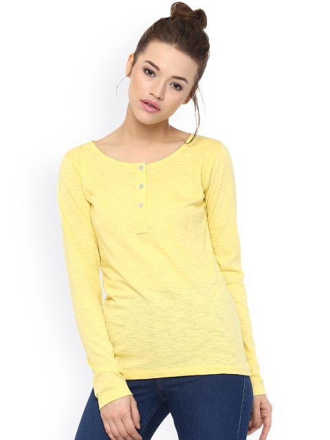 

Miss Chase Women Yellow Solid Regular Top