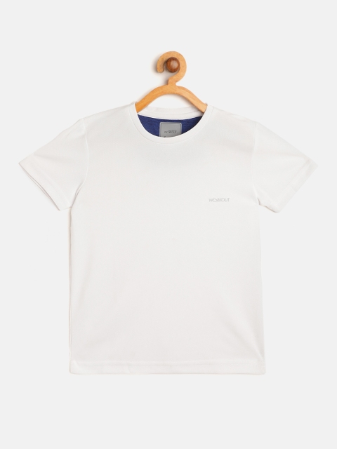

Sweet Dreams Boys White Solid Round Neck Workout T-shirt