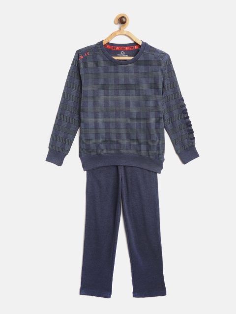 

Sweet Dreams Boys Navy Blue & Black Checked Pyjamas Set