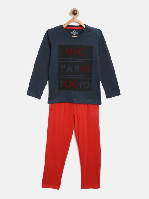 

Sweet Dreams Boys Navy Blue & Red Printed Pyjamas Set