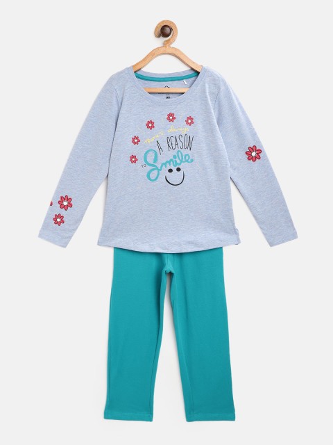 

Sweet Dreams Girls Blue Printed Pyjamas Set