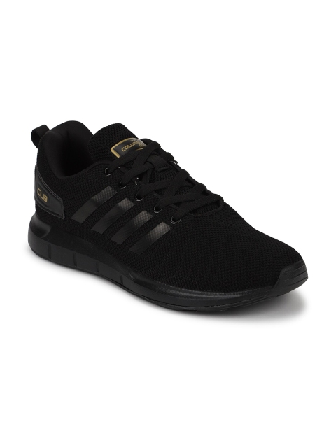 

Columbus Men Black & Golden Mesh Running Shoes