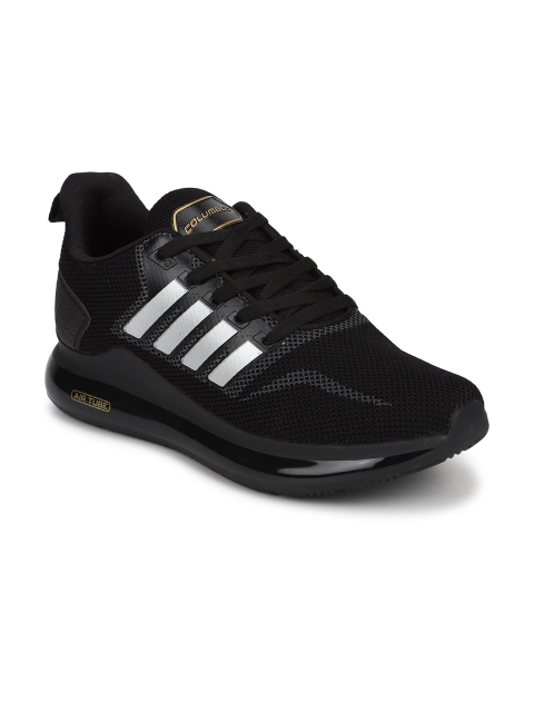 

Columbus Men Black & White Mesh Running Shoes