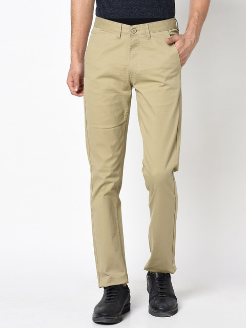 

Octave Men Brown Regular Fit Solid Mid-Rise Regular Trousers