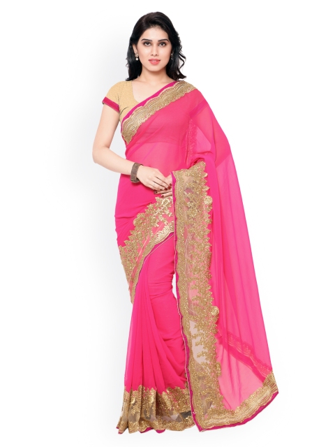 

Colors Pink Embroidered Georgette Saree