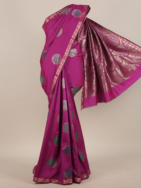 

Pothys Violet & Blue Ethnic Motifs Zari Art Silk Saree