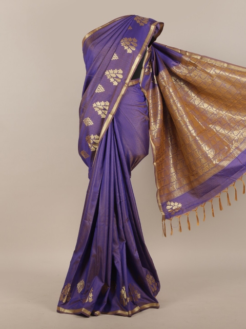 

Pothys Violet & Golden Woven Design Zari Art Silk Saree