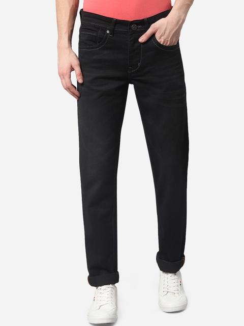 

JADE BLUE Men Black Straight Fit Washed Jeans
