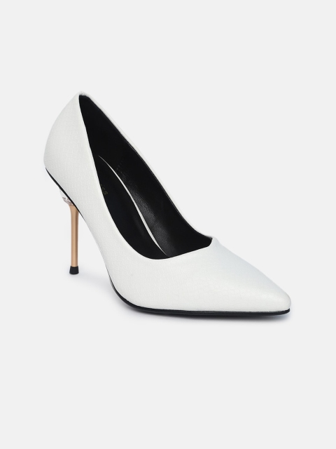 

shoexpress White Textured Stiletto Pumps