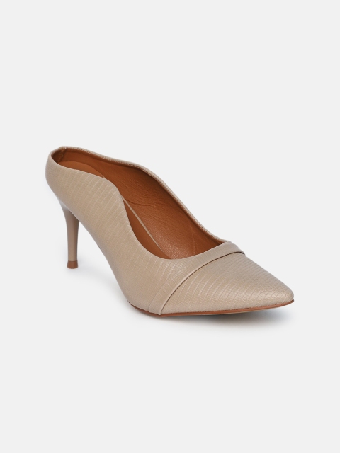 

shoexpress Beige Textured Stiletto Heeled Pumps