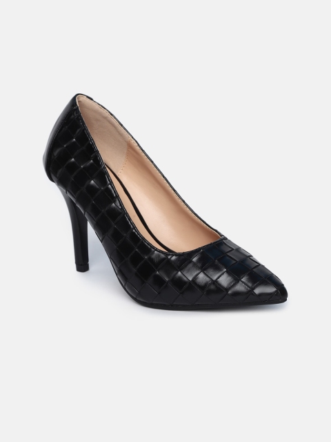

shoexpress Black Embellished Slip on Slim Heeled Pumps