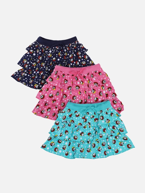 

Bodycare Kids Infant Girls Pink and Navy Blue Pack of 3 Minnie & Friends Printed Skirt
