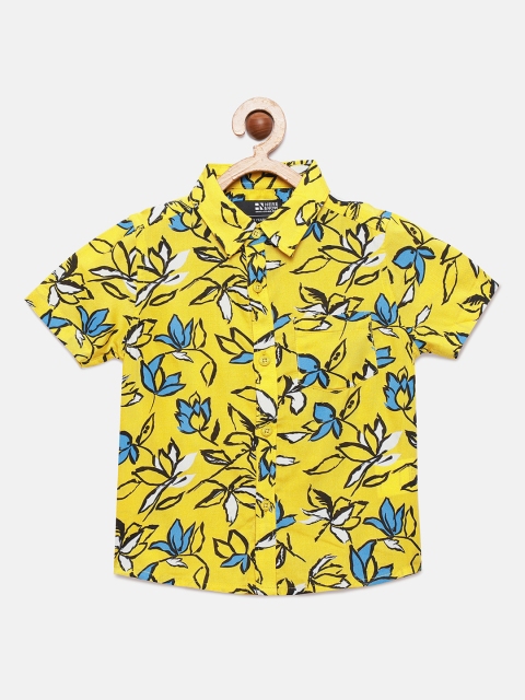 

HERE&NOW Boys Yellow Floral Printed Casual Shirt