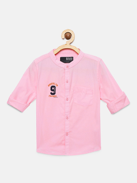 

HERE&NOW Boys Pink Pure Cotton Casual Shirt