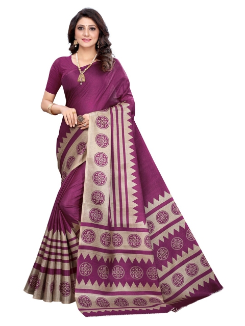 

KALINI Burgundy & Beige Art Silk Saree