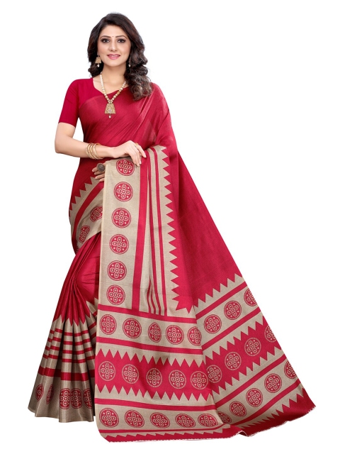 

KALINI Maroon & Beige Art Silk Saree