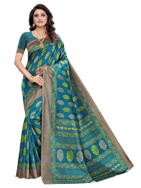 

KALINI Women Teal & Green Ethnic Motifs Saree