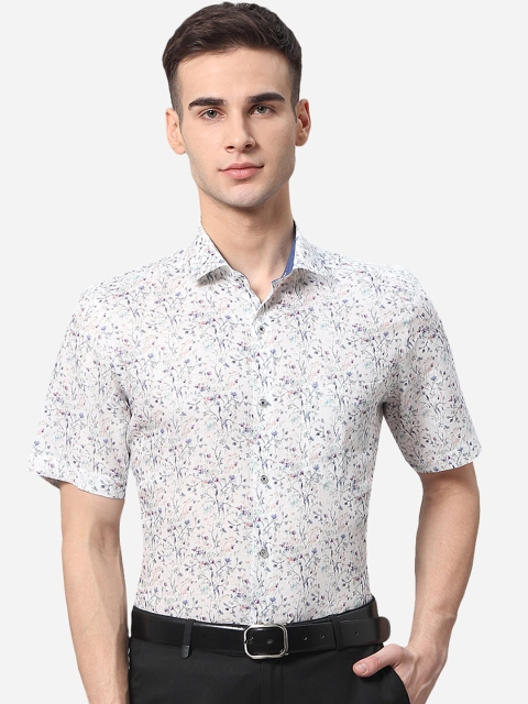

JB STUDIO Men White Slim Fit Floral Printed Casual Shirt