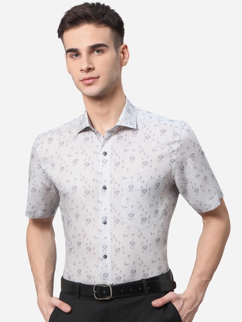 

JB STUDIO Men White Slim Fit Floral Printed Formal Shirt