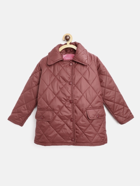 

White Snow Girls Maroon Quilted Jacket