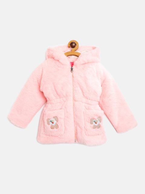 

White Snow Girls Pink Hooded Faux Fur Jacket