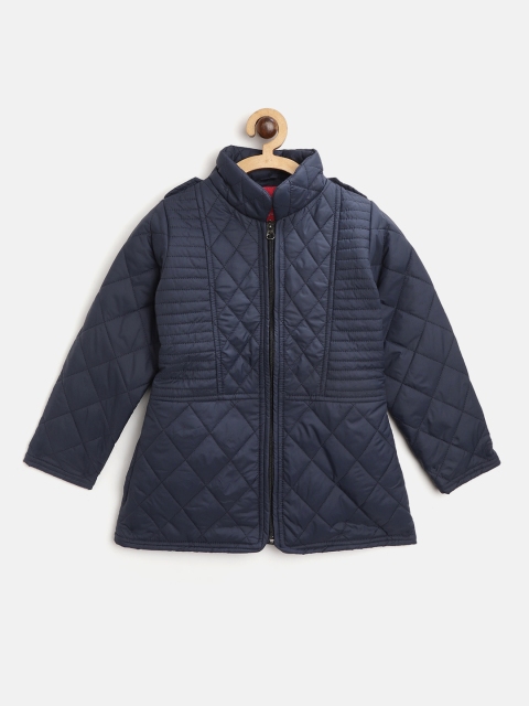 

White Snow Girls Navy Blue Quilted Jacket