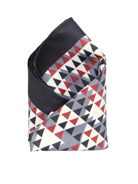 

INVICTUS Black & Off-White Triangle Print Pocket Square