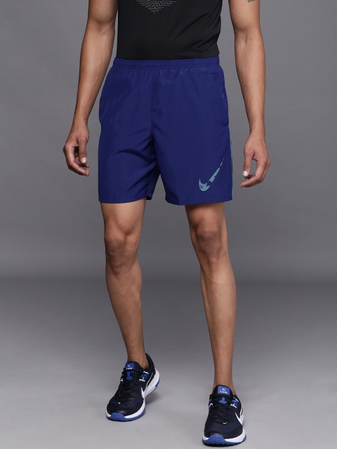 

Nike Men Blue Mid-Rise Dri-Fit Run GX Running Sports Shorts