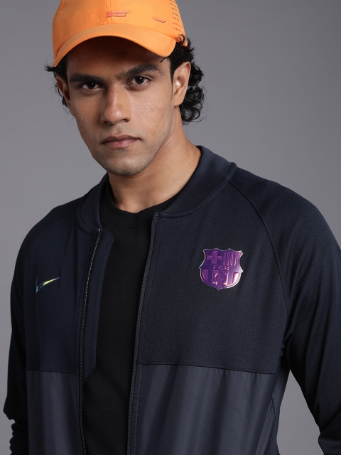 

Nike Men Blue & Purple Brand Logo Printed Soccer Track Jacket