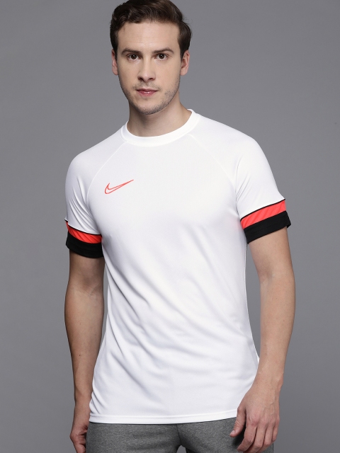 

Nike Men White & Black Academy Short-Sleeve Soccer Dri-FIT T-shirt