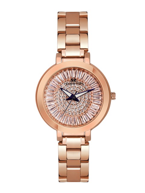 

SWADESI STUFF Women Rose Gold-Toned Embellished Dial & Straps Analogue Watch NPJ 015