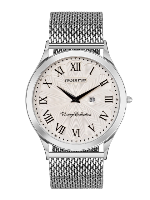 

SWADESI STUFF Men White Dial & Bracelet Style Straps Analogue Watch NPJ 014