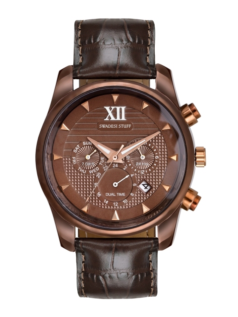 

SWADESI STUFF Men Brown Dial & Leather Straps Analogue Watch NPJ 008