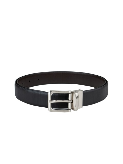 

ROSSO BRUNELLO Men Black & Brown Textured Reversible Leather Belt