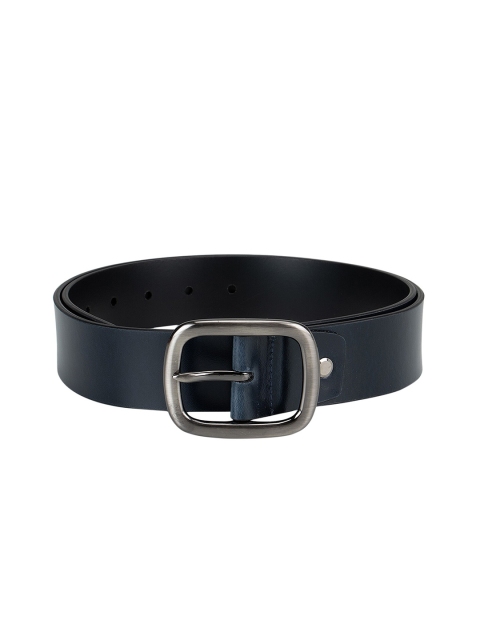 

ROSSO BRUNELLO Men Navy Blue Solid Leather Belt