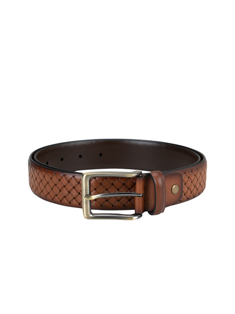 

ROSSO BRUNELLO Men Brown Woven Design Leather Belt