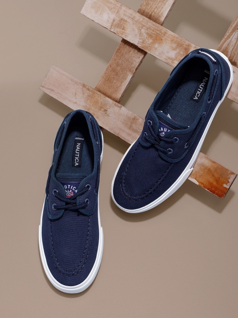 

Nautica Men Navy Blue Solid Regular Boat Shoes