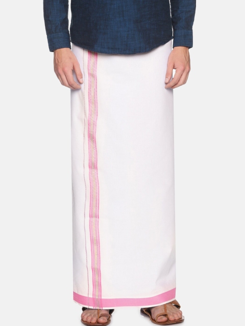 

Chennis Men White Solid Pure Cotton Dhoti, Cream