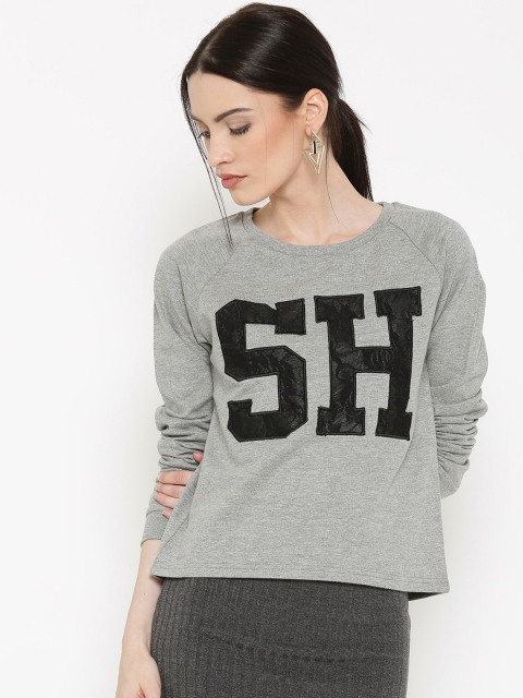 

Silvian Heach Women Grey Melange Sweatshirt