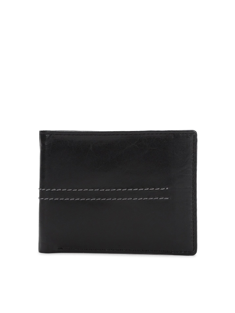 

Peter England Men Black Solid PU Two Fold Wallet