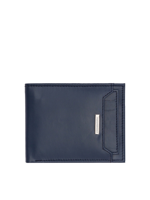 

Krosshorn Men Blue Solid RFID Synthetic Leather Two-Fold Wallet